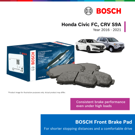 Bosch Front Brake Pads for Honda Civic FC TEA TBA 10th Gen 1.8 1.5 VTEC Turbo CRV S9A (2016–2021)