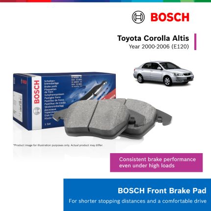 Bosch Front Brake Pads for Toyota Corolla Altis E120 (2000–2006)