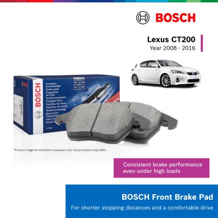 Bosch Front Brake Pads for Lexus CT200 1.8 (2008–2016)