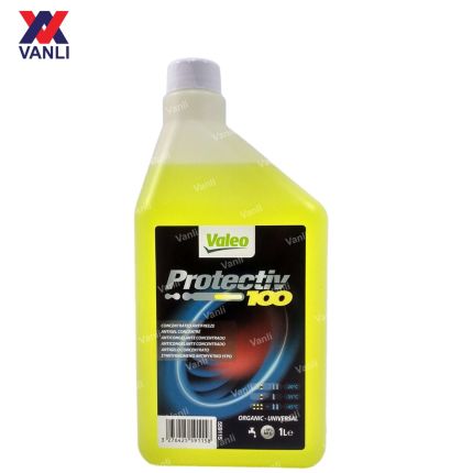 Valeo Protective 100 Yellow Coolant (1 Litres) - 1 Carton = 12 Bottles