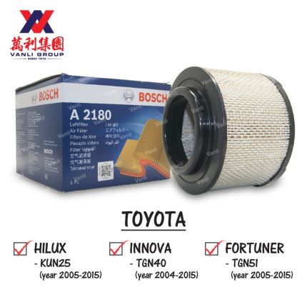 Bosch Air Filter for Toyota Hilux Innova Fortuner ( 17801-YZZA1 ) - 0 986 AF2 180