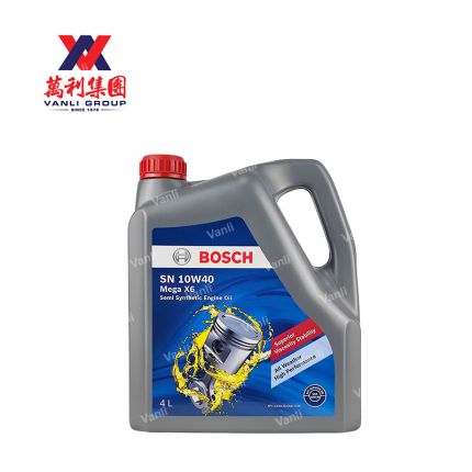 BOSCH  Mega X6 Semi Synthetic SN 10W40 Engine Oil (4 Litres) - 1 Carton = 4 Bottles