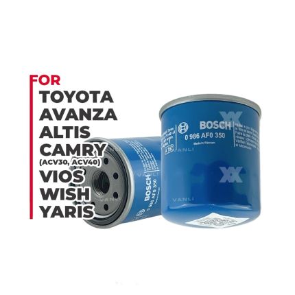 Bosch Oil Filter ( 0986AF0350 ) For Toyota Avanza , Altis , Vios , Wish , Yaris , Camry (ACV30 , ACV40)
