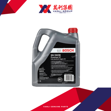 BOSCH Premium X7 Fully Synthetic SN 5W30 Engine Oil (4 Litres) - 1 Carton = 4 Bottles