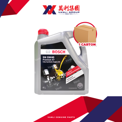 BOSCH Premium X7 Fully Synthetic  SN 5W40 Engine Oil (4 Litres) 1 Carton - 4 Bottles