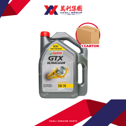 CASTROL GTX Ultraclean Semi Synthetic 5W30 Engine Oil (3 Litres) - 1 Carton = 6 Bottles