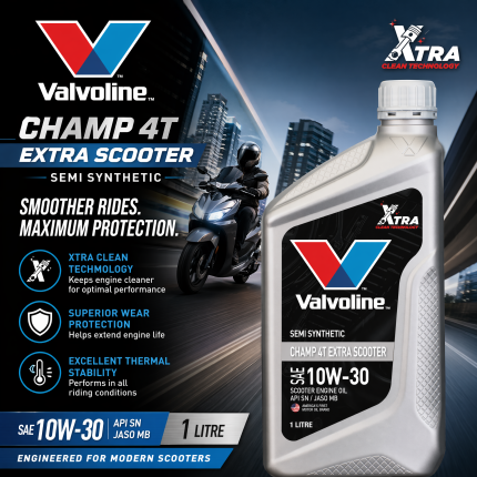 Valvoline Champ 4T Extra Scooter Semi Synthetic Engine Oil 10W-30 1L