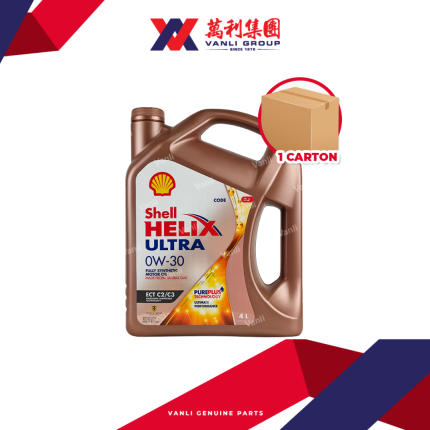 Shell Helix Ultra ECT C2/C3 0W30 Fully Synthetic Engine Oil (4 Litre) 1 Carton - 4 Bottles