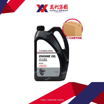 Mitsubishi Genuine Semi Synthetic 10W40 Engine Oil (4 Litres) - 1 Carton = 6 Bottles