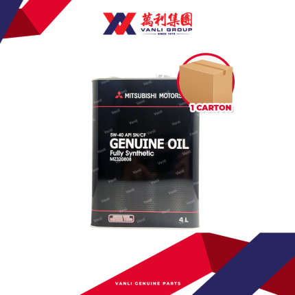 Mitsubishi Genuine Fully Synthetic 5W40 Engine Oil ( Tin ) (4 Litres) - 1 Carton = 6 Litres