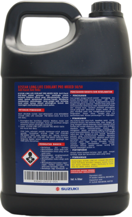 Suzuki Coolant Long Life Pre-mixed 50/50  ( 4 Litre ) - 1 Carton = 4 Bottles