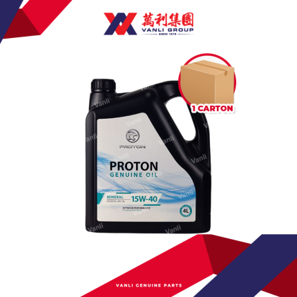 Proton Genuine Mineral 15W40 Engine Oil (4 Litres) - 1 Carton = 4 Bottles