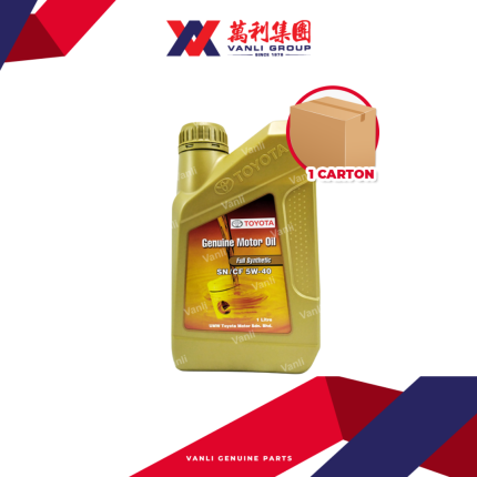 Toyota Fully Synthetic 5W40 Engine Oil  ( 1 Litre ) - 1 Carton = 24 Bottles