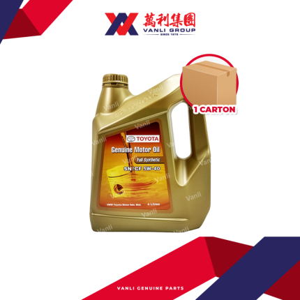 Toyota Fully Synthetic 5W40 Engine Oil  ( 4 Litre ) - 1 Carton = 6 Bottles